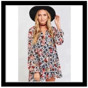 Show Me Your Mumu Floral Tribal Lined Jamie Tunic S